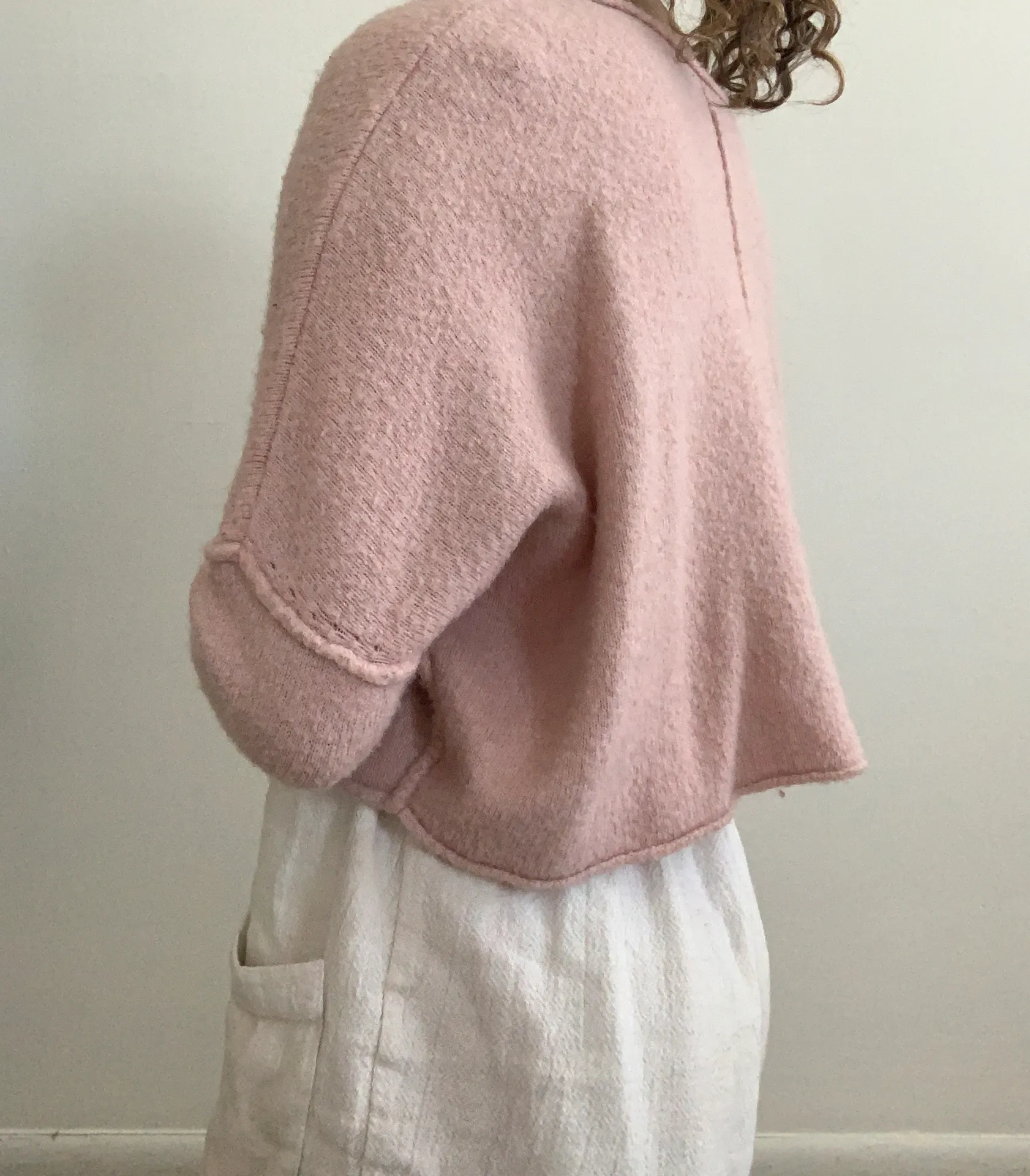 Pink Cropped Long Sleeve Sweater  - Image 4