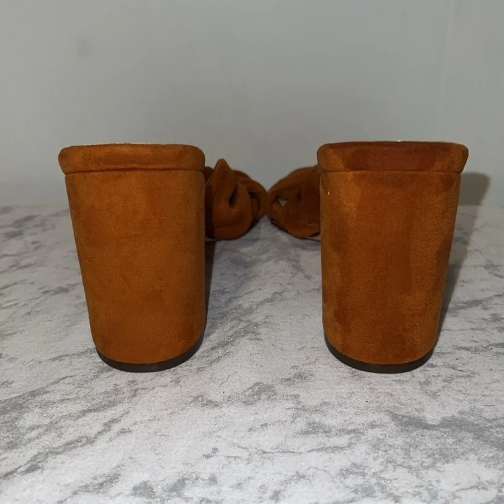 Lulus Tan/Copper Faux Suede High Heel Sandals Size 7.5 - Image 3