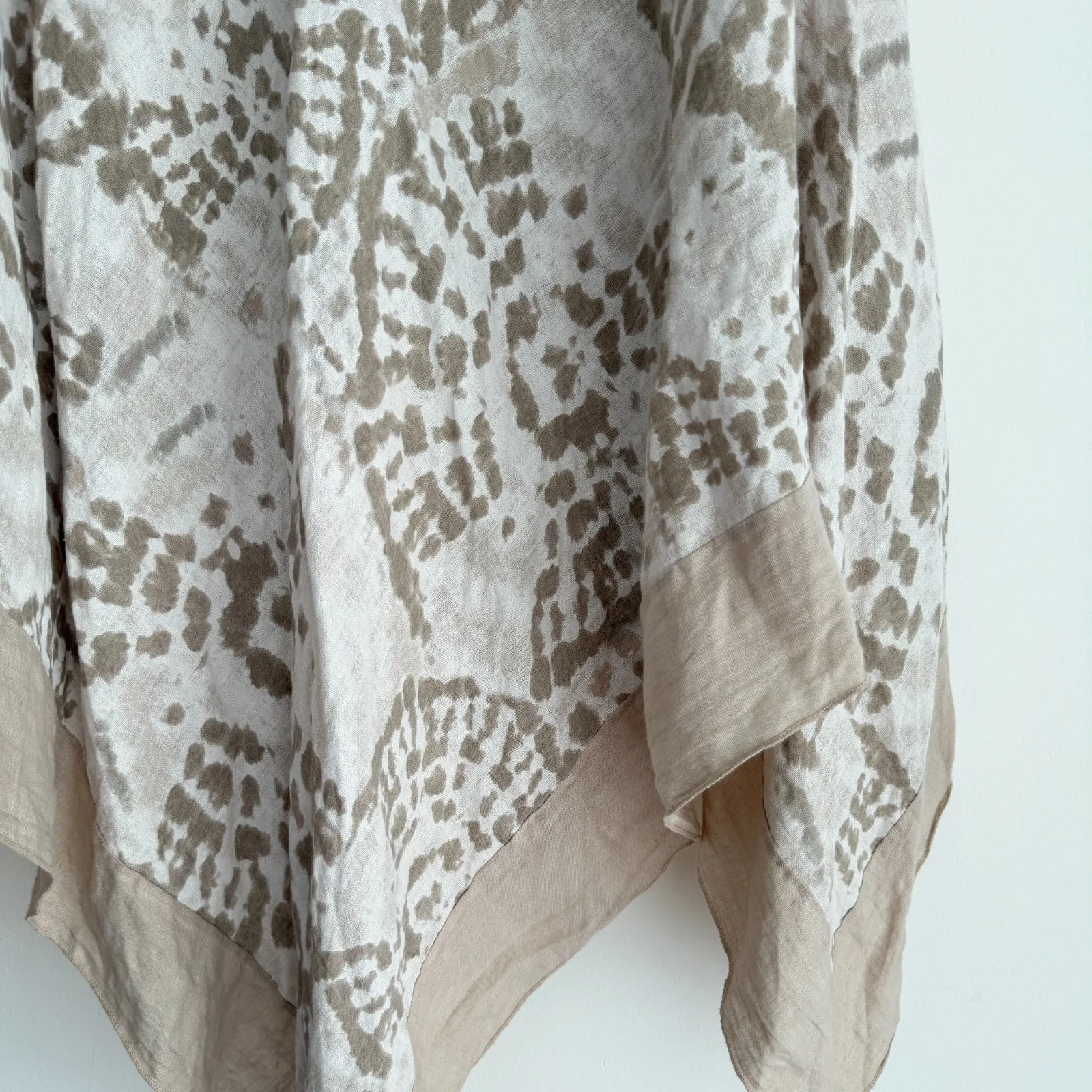 Elena Baldi 100% Linen Poncho Caftan One Size Made In Italy Lagenlook Boho Tan - Image 7