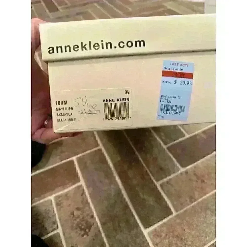 Anne Klein Black Metallic Sandals‎ size 10 NWB - Image 5