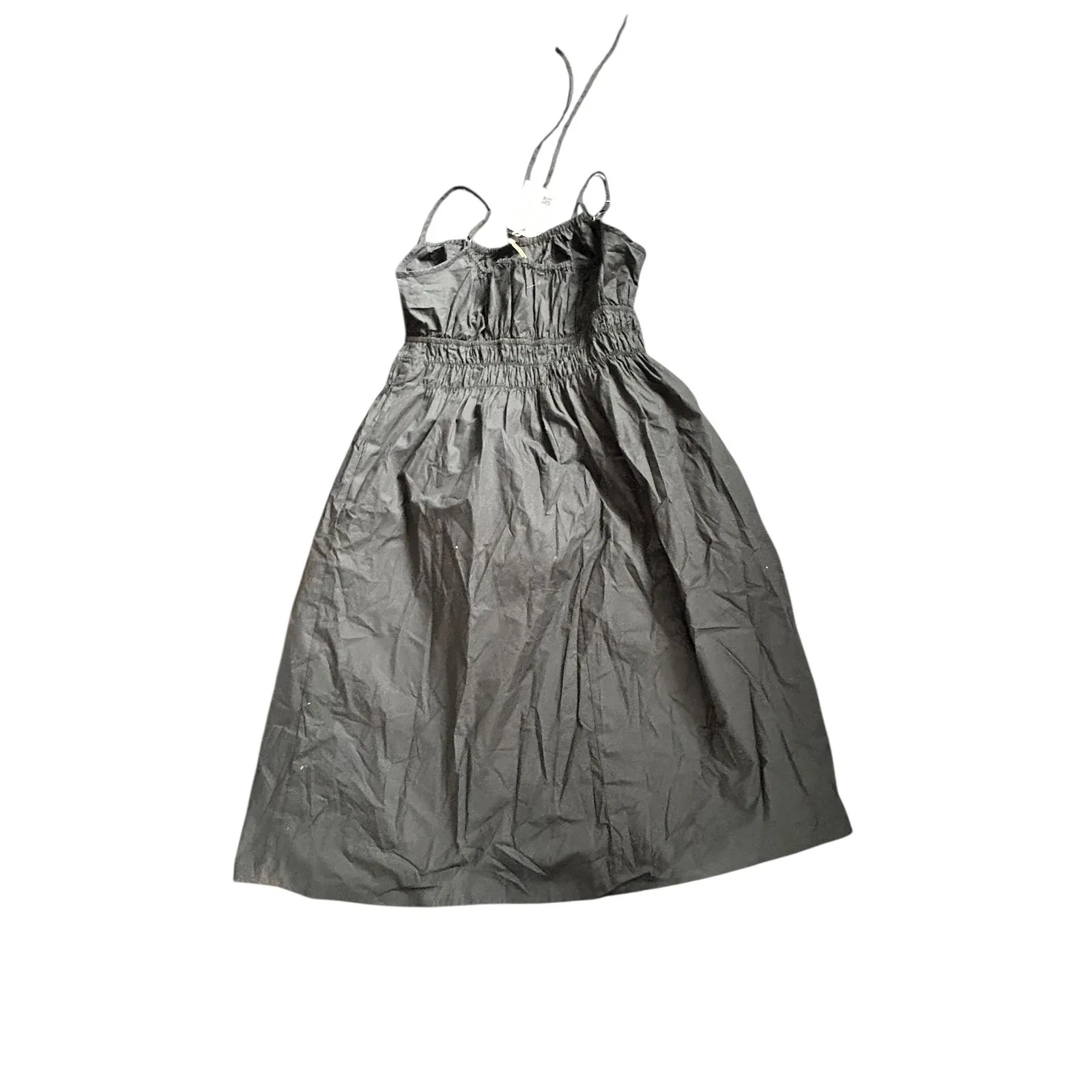 Quince Black Organic Cotton Keyhole Midi Dress Spaghetti Straps Size Small NWT - Image 8