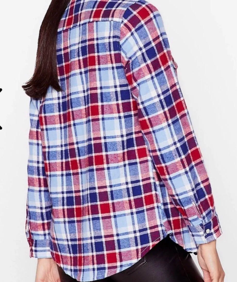Shirt Plaid Button Up L - Image 2