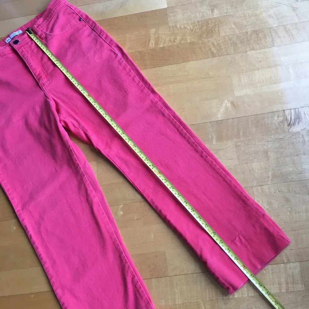 Lee Classic Fit High Rise, Straight Leg Jeans, Coral Red Orange, Size 12 - Image 14