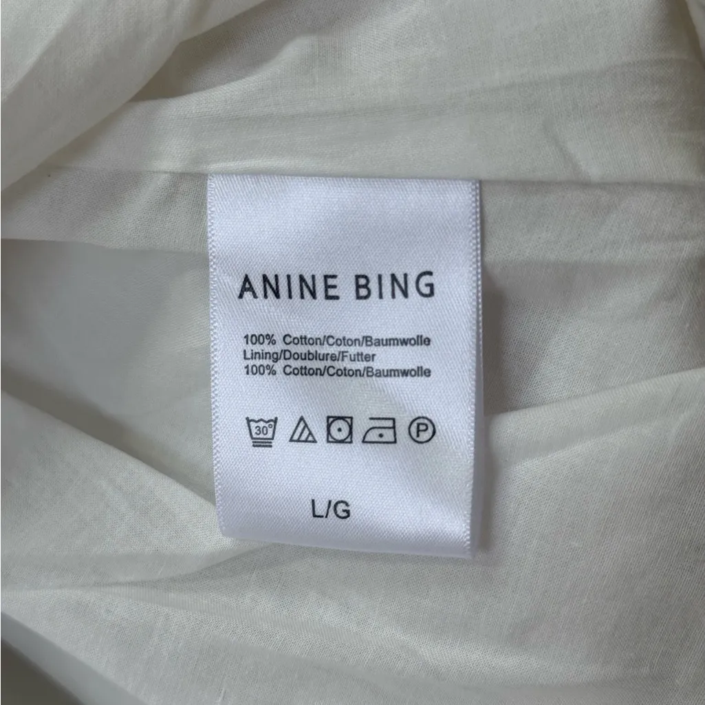 NEW Anine Bing Dione White Cut Out‎ Midi Sleeveless Dress Large Poplin Cotton - Image 5