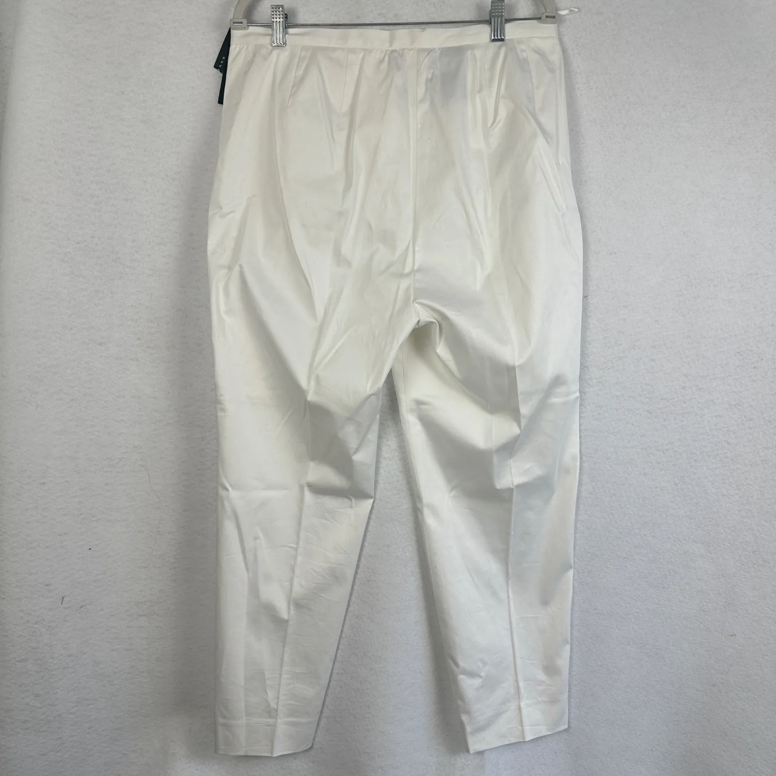New Lauren Ralph Lauren Womens‎ 14 White Stretch Fabric Cropped Pants Tailored - Image 6