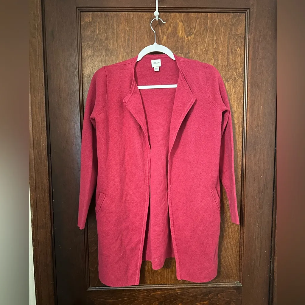 J. Crew Vanessa Sweater Jacket XXS Raspberry Pink - Image 2
