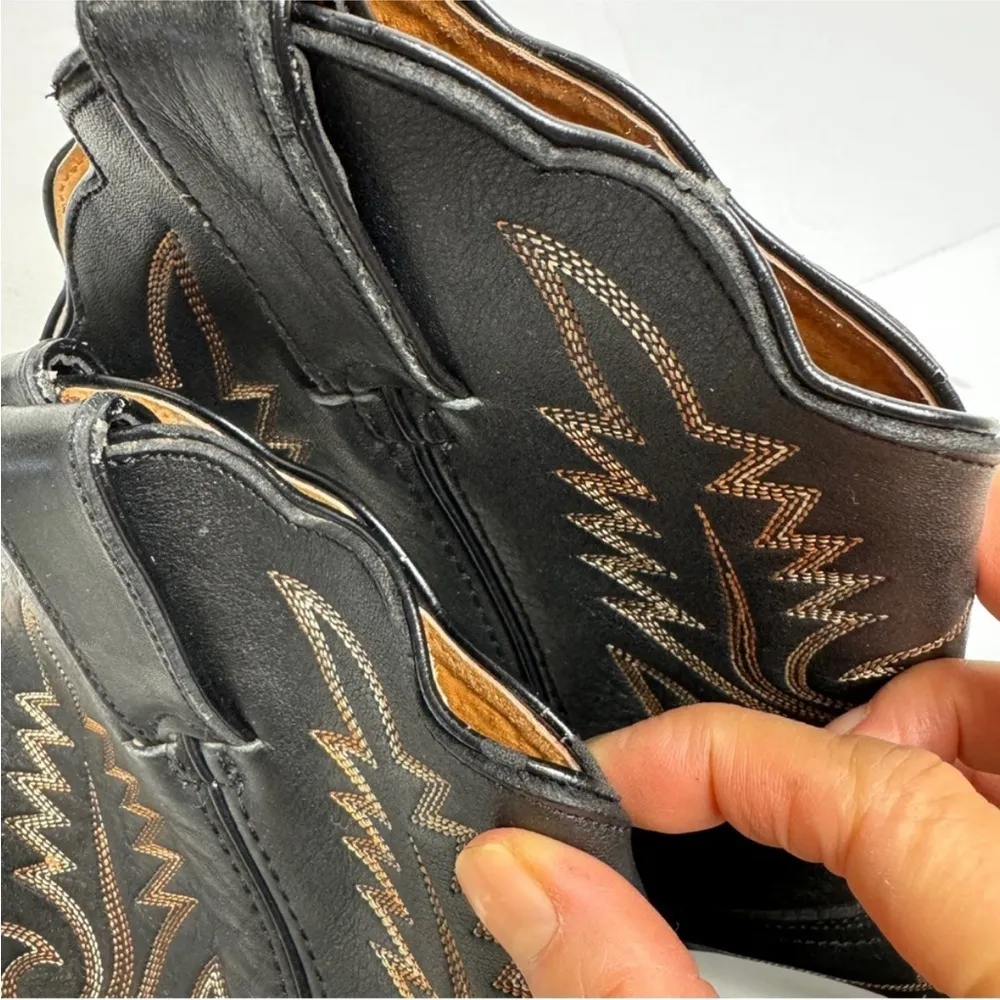 Santa Fe beautiful black with brown/ tan stitching EUC Size 8 - Image 12