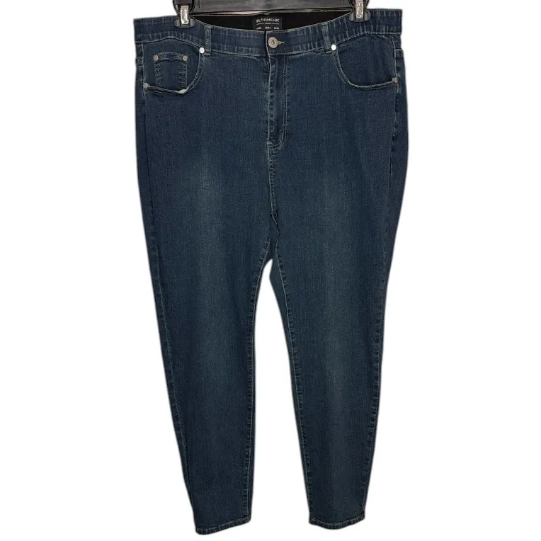 BloomChic Skinny Very Stretchy High Rise Dark Wash Gap Proof Jeans. Size 20 Blue - Image 2