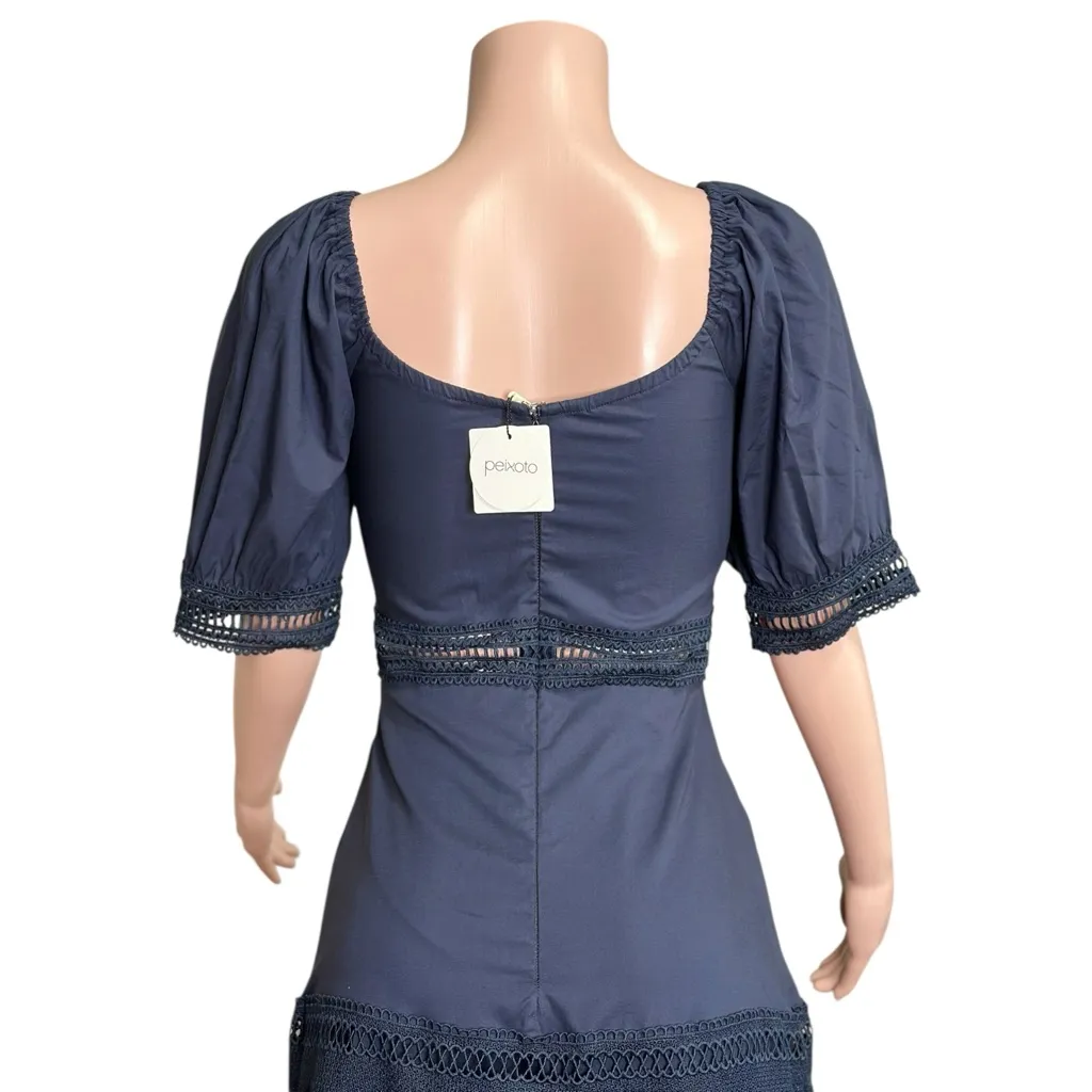 PEIXOTO Isabella Cotton-Poplin Midi Dress, Navy, XS - Image 11