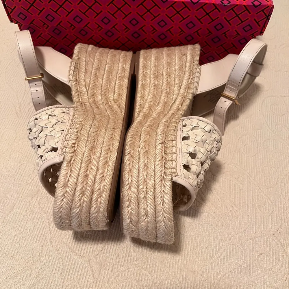 Tory Burch Women's Cream Espadrille Wedge Sandals - Image 7