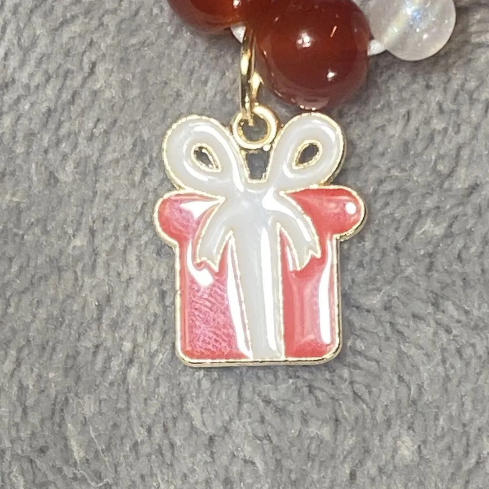 2pack Christmas Bracelets Beaded‎ Stretchable Red White New Handmade Gift Idea - Image 4