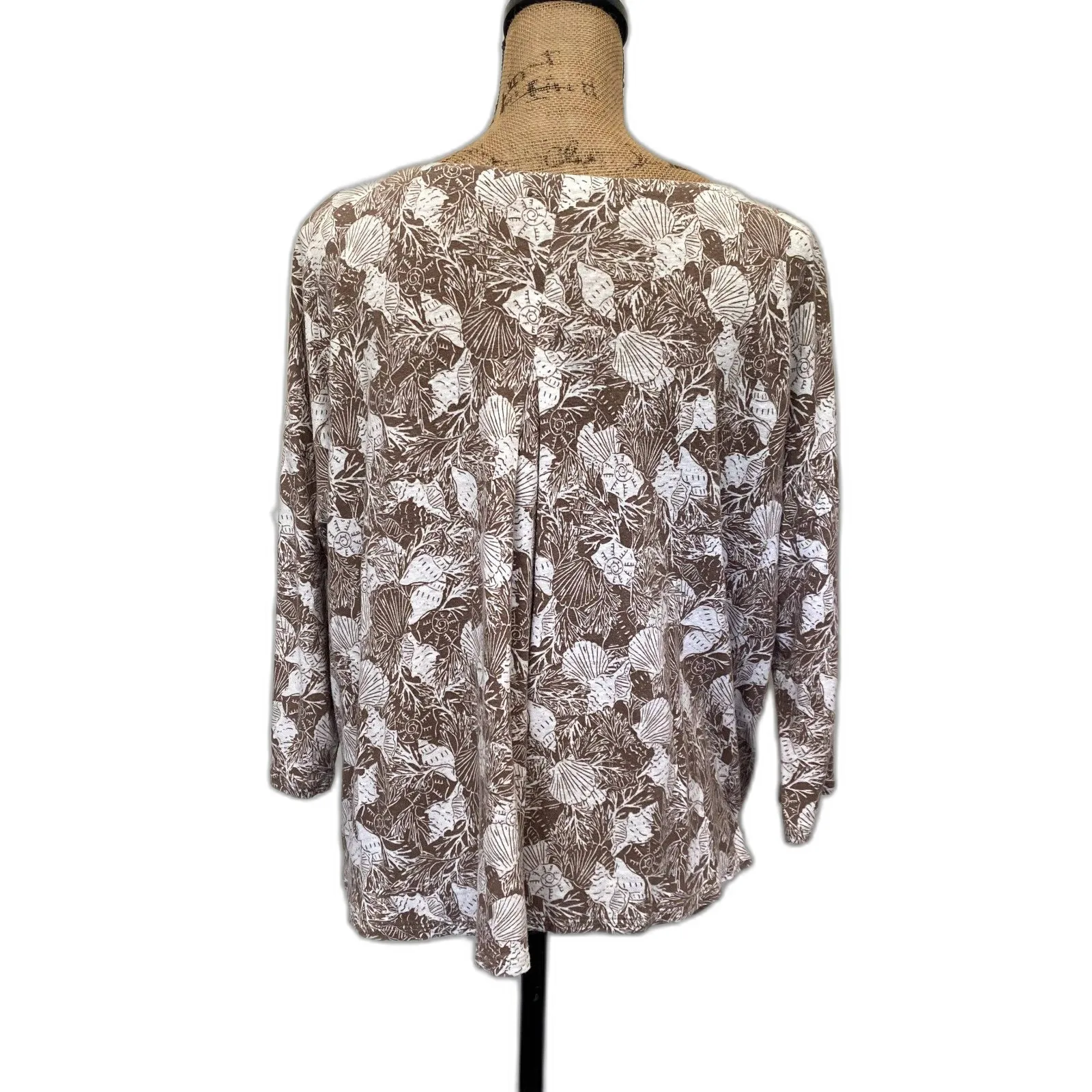 J. Jill Linen Blend 3/4 Sleeve T - Image 3