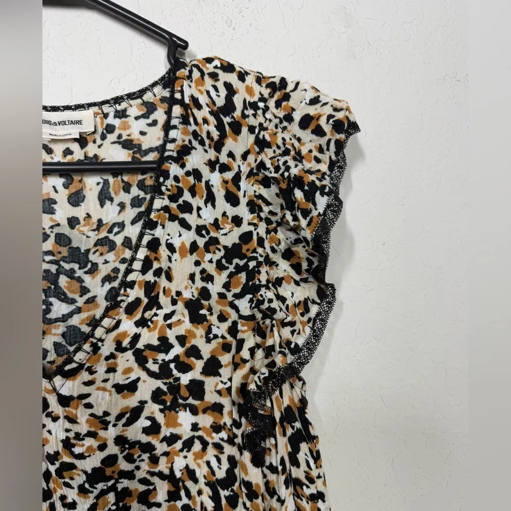 Zadig & Voltaire Ringo Leo Crinkle Dress Size Small - Image 6