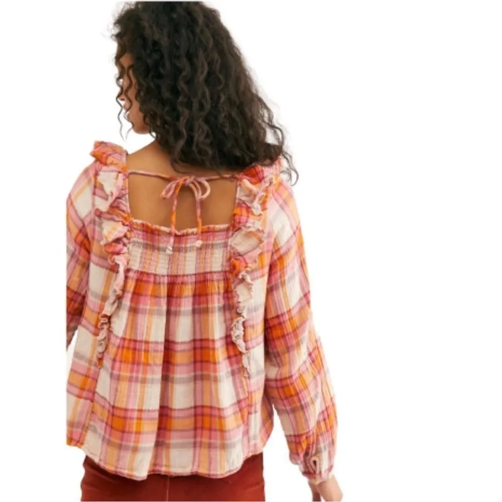 Free People Siena Plaid Pullover Top - Image 4