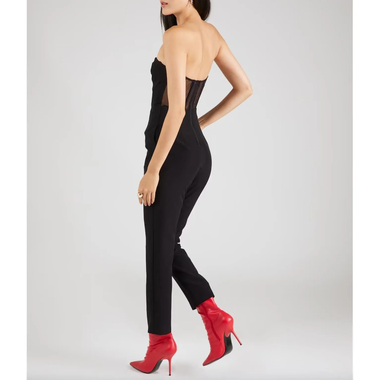 Bardot‎ Eleni Strapless Plunge Neck Jumpsuit Size Small Romper Party Clubwear - Image 4