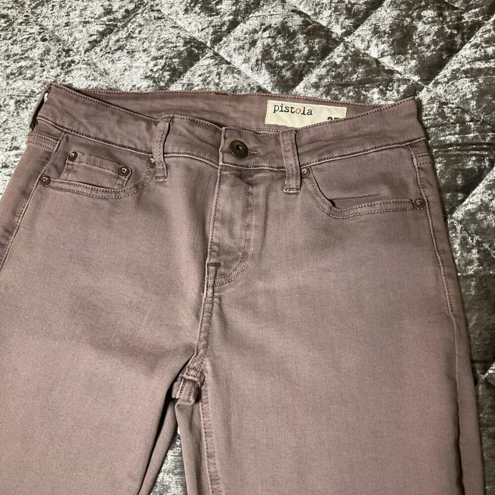 PISTOLA NWOT Purple Ankle Zip Denim Stretch Jeans Size 27 - Image 2