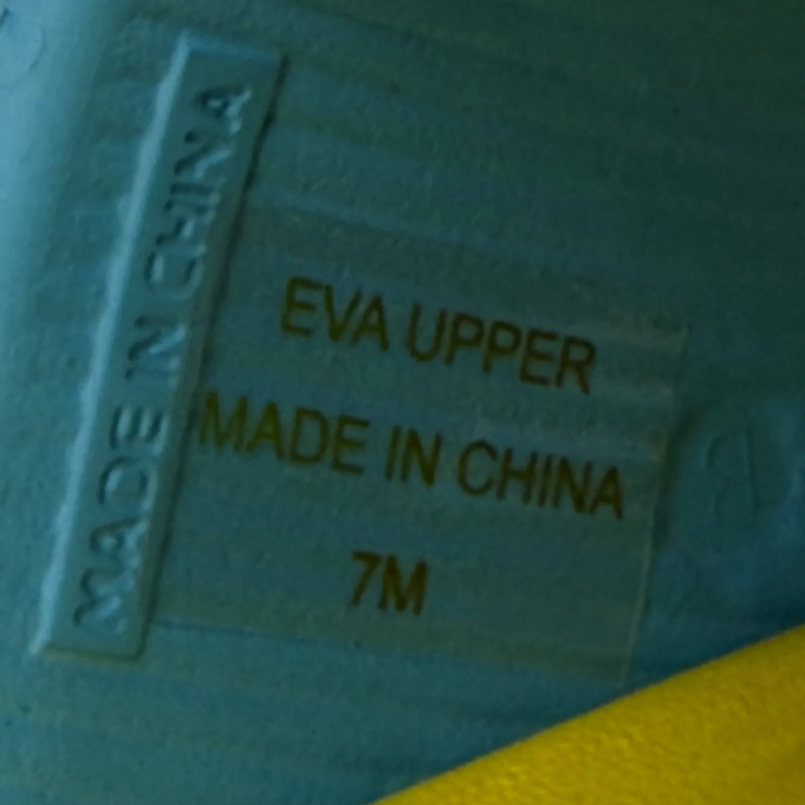 J/Slides Beach Slides Turquoise Yellow EVA Squish Sandals Comfort‎ Size 7M Blue - Image 7