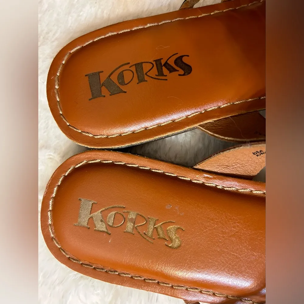 KORKS Raine Brown Strappy Flat Sandals Size 8 - Image 3