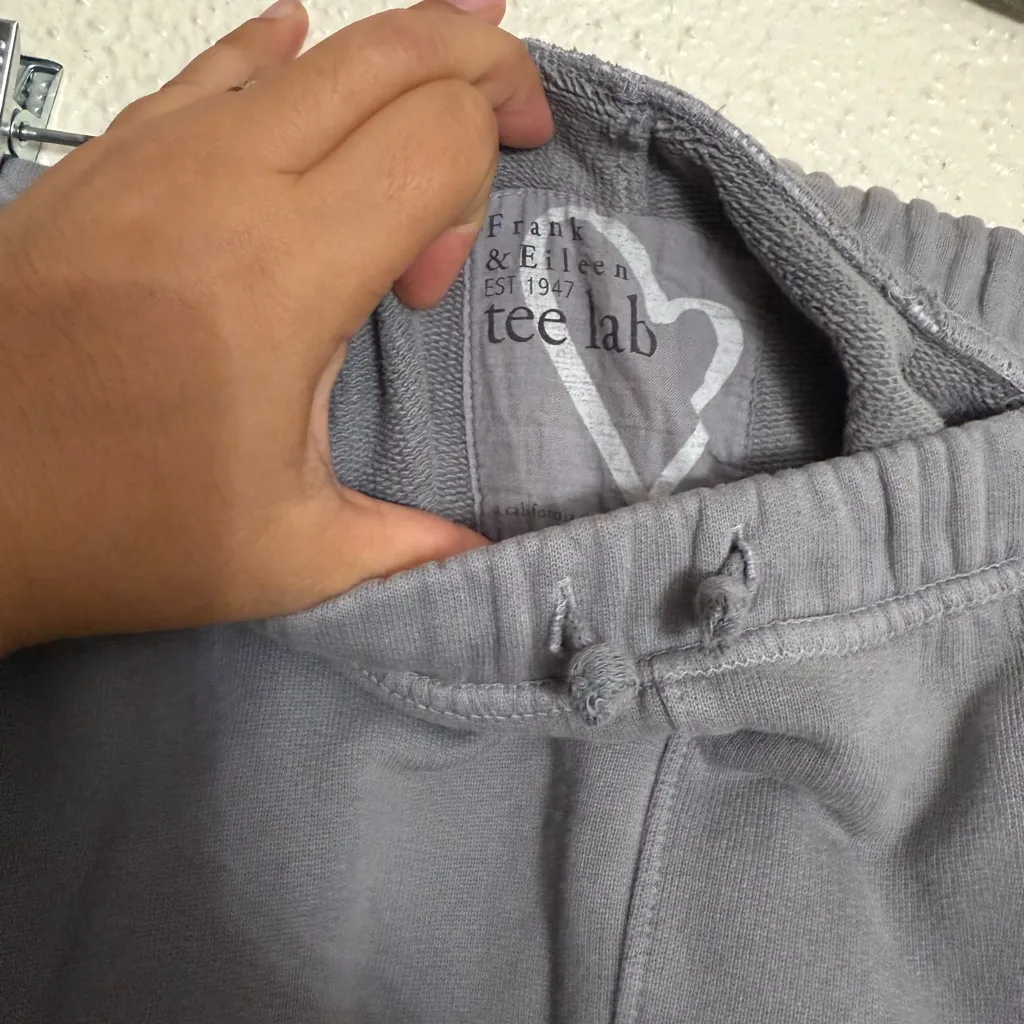 Frank & Eileen Tee Lab Raw Hem Crop Sweatpants grey size large Gray - Image 6