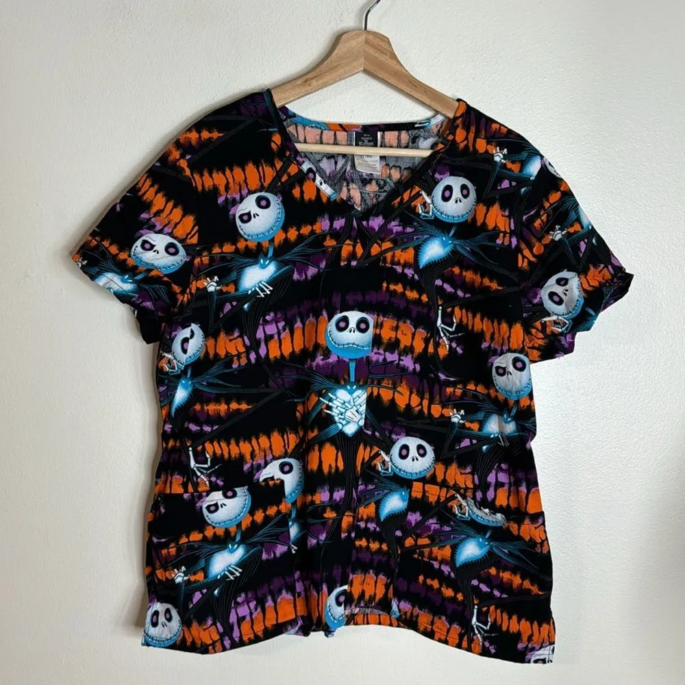 Scrub tops Aladdin lion king nightmare before Christmas medical office size XL - Image 5