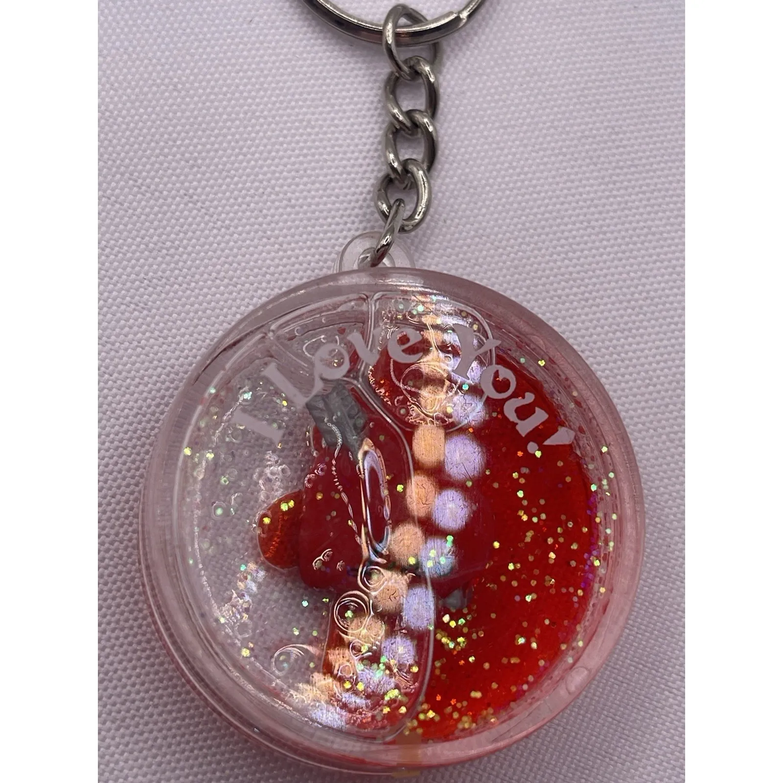 Resin Made Gold  Heart Pendant With Color Accents Shiny Beautiful‎ Keychain - Image 2