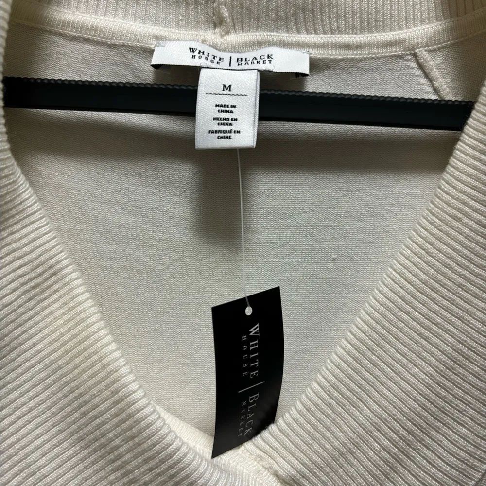White House Black Market stretch knit collar tunic Size Medium - Image 4