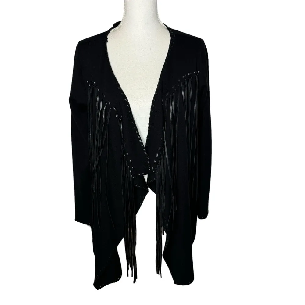 Ariat Trenton Cardigan Open Front Waterfall Fringe Large - Image 2