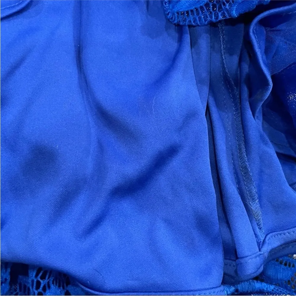 La Femme 28355 Electric Blue Trumpet Prom Dress Gown Size 6 - Image 3