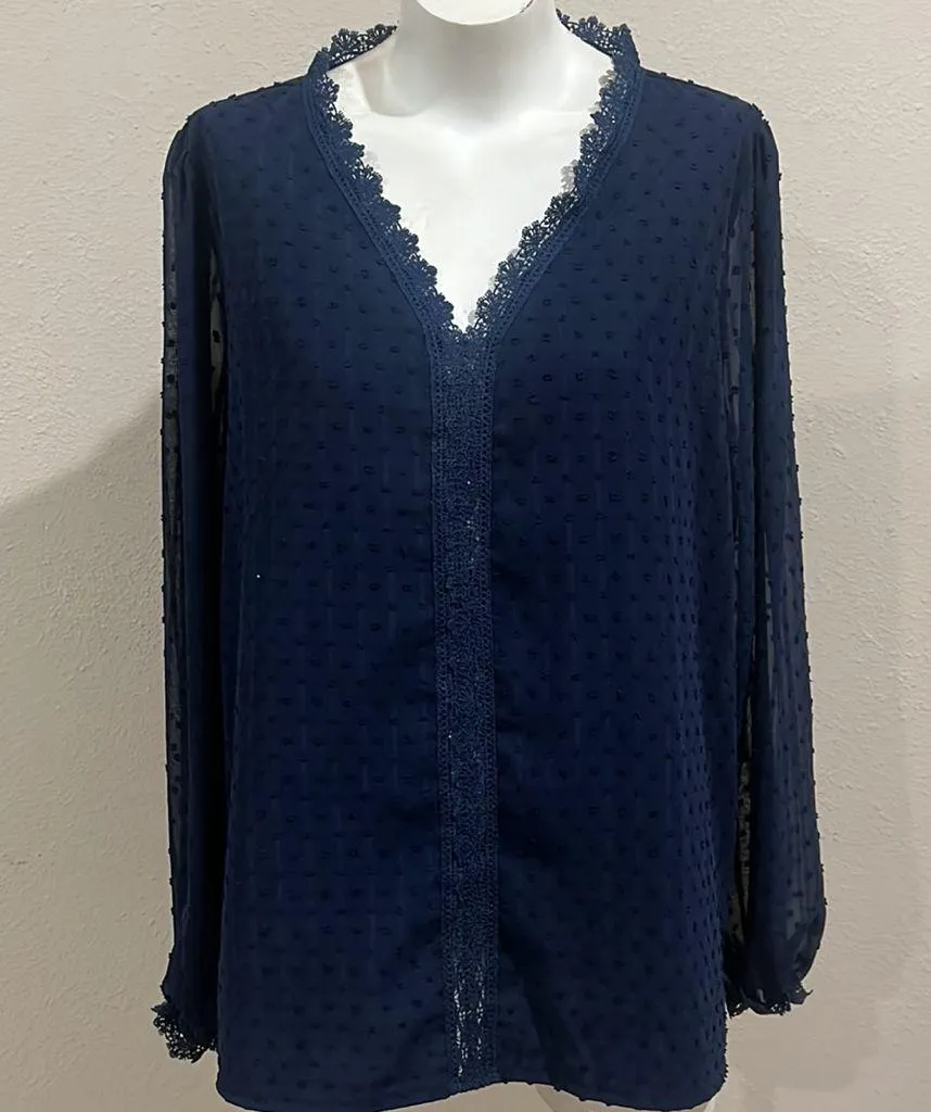 Grace Karin blue long sleeve blouse - Image 2