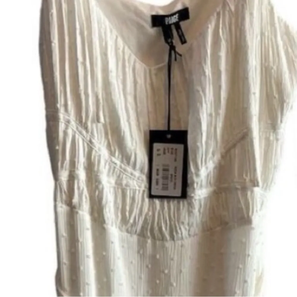 Women's Paige Inesa White Sleeveless Ruffle Tiered Midi Dress Size‎ XL Casual - Image 13