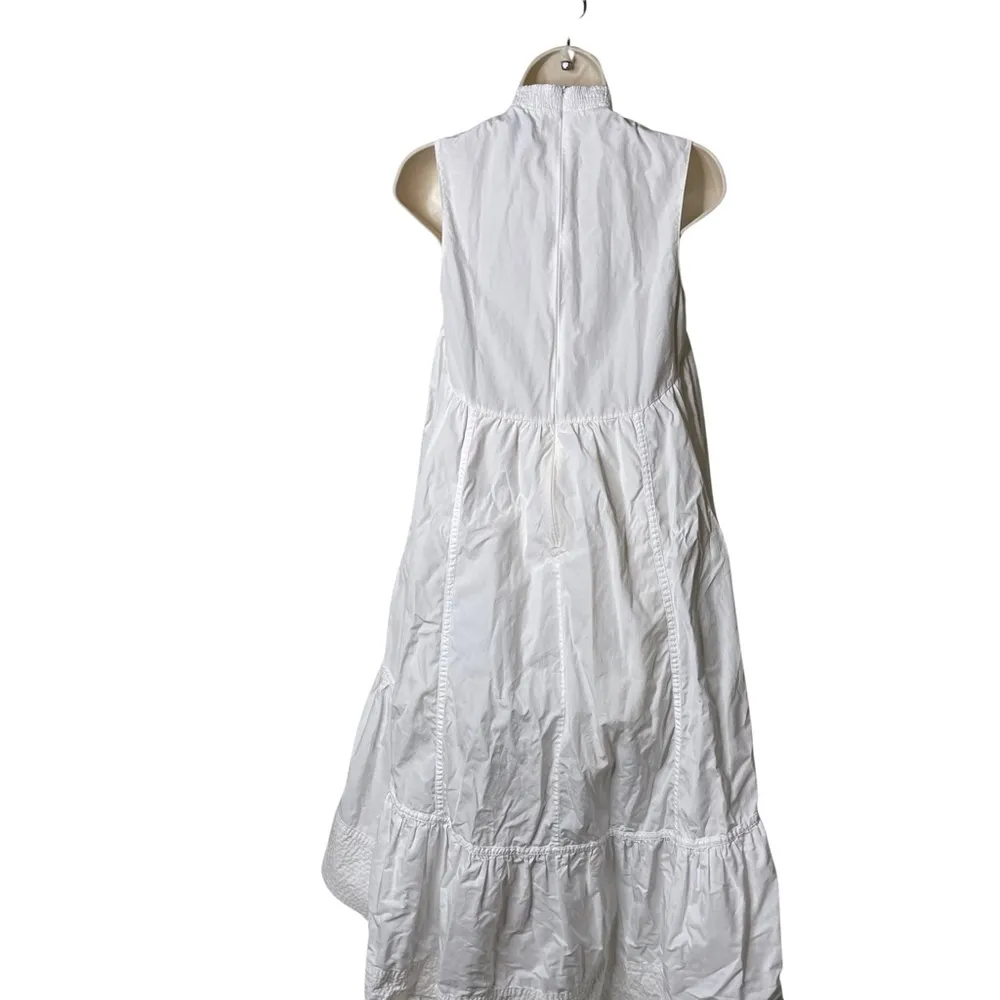 3.1 Philip Lim Drop Waist midi hi lo white cotton sleeveless dress sz 0 - Image 7
