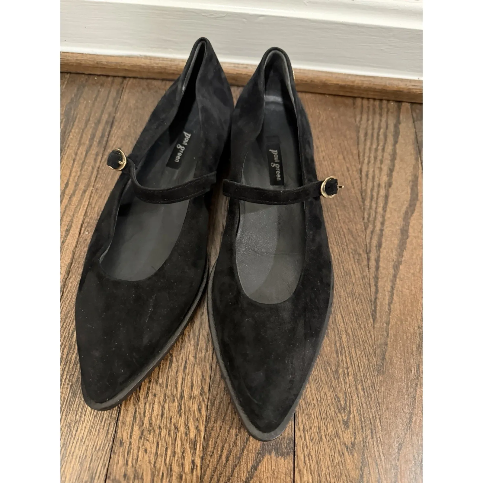 Paul Green Carla Mary Jane Flat Black Suede Women's Sz 7 $395 NEW - Image 9