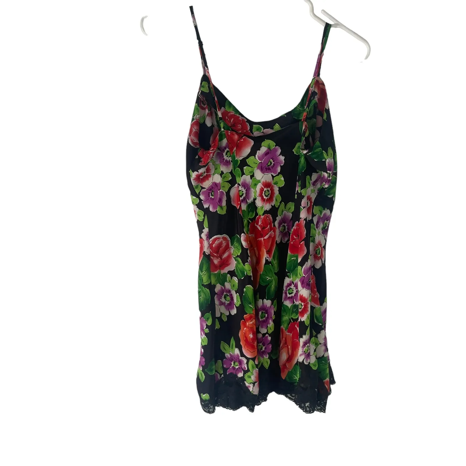 Victoria's Secret Vintage 90s Women‎ Small Black Floral Lace Lingerie Cami Top - Image 6