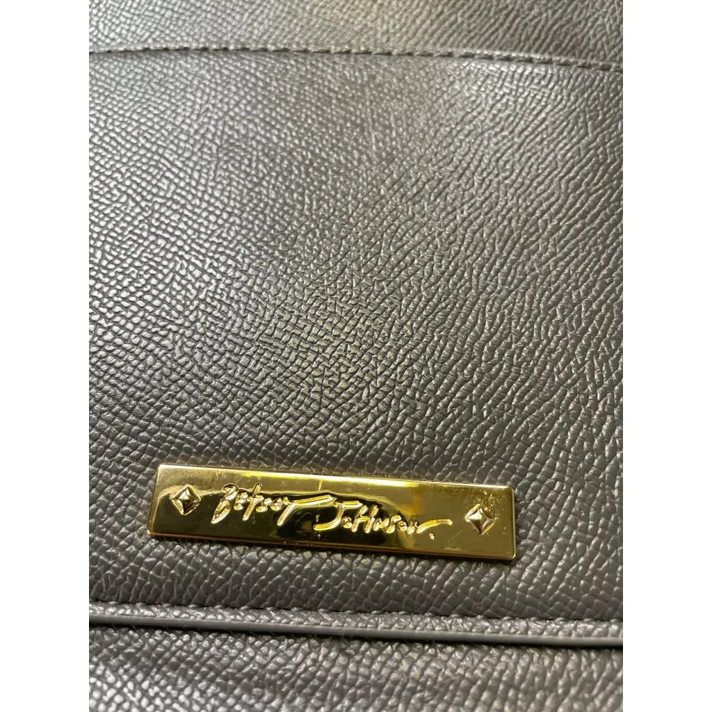 Betsey Johnson Womens Gray Faux Leather Crossbody Handbag SKU 8602 - Image 2