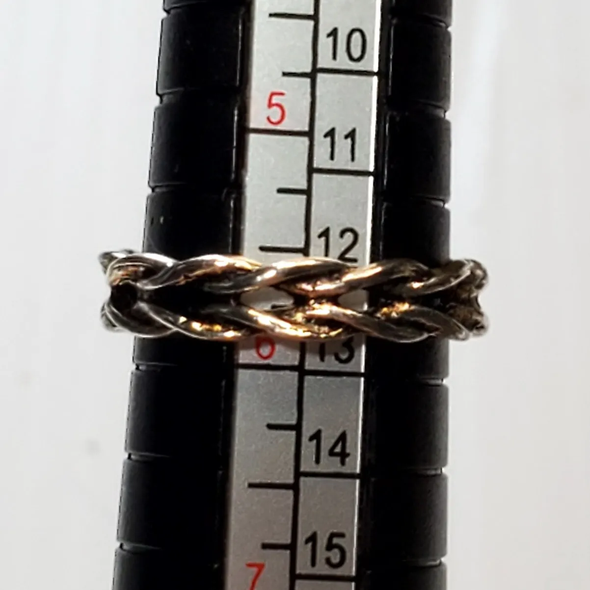 Silver Tone Braided Ring Minimalist Basic Sz 6 - Image 3