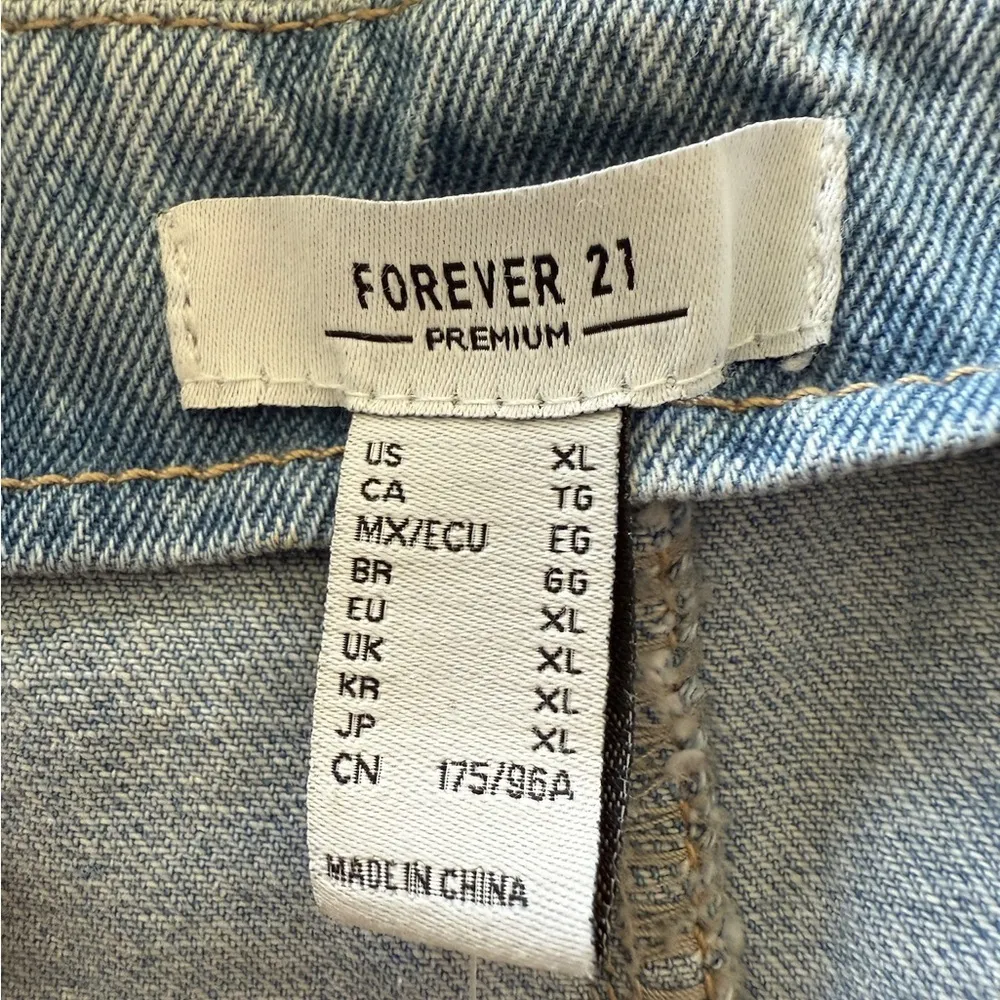 Forever 21 Denim Midi Dress Button Down Chambray Western Cottagecore XL Jean - Image 5