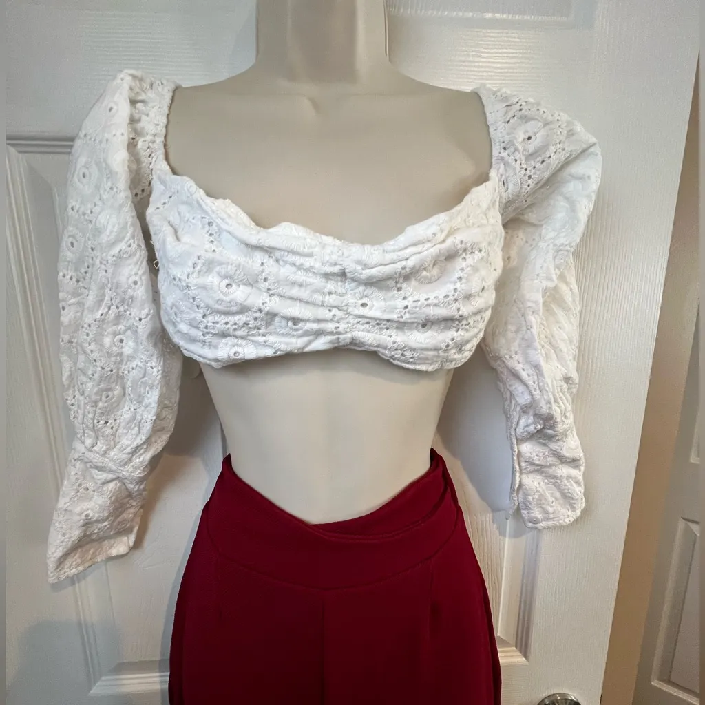 Boohoo Burgundy Red Chic Tapered Leg Elastic Waist Pants Women’s‎ Size 6 - Image 6