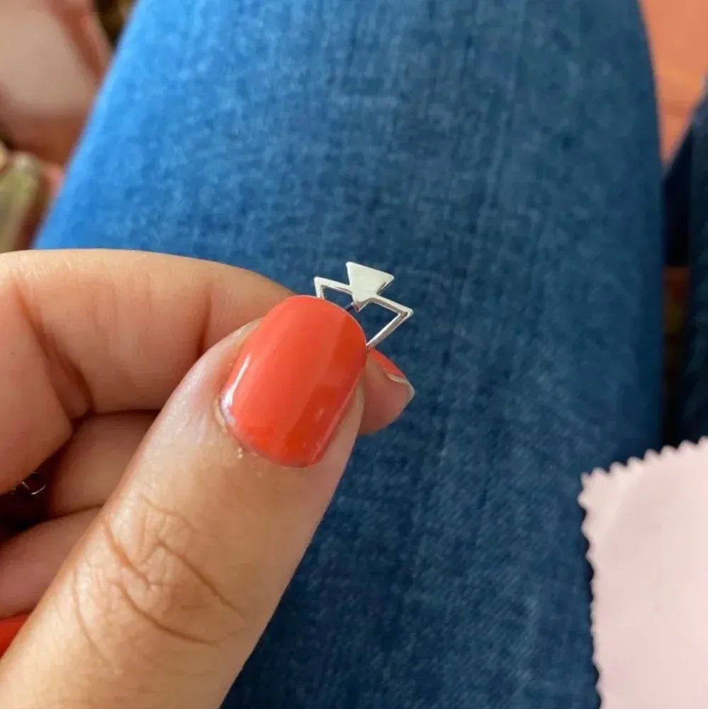 Chevron Stud‎ Earrings | 925 Sterling Silver - Image 8