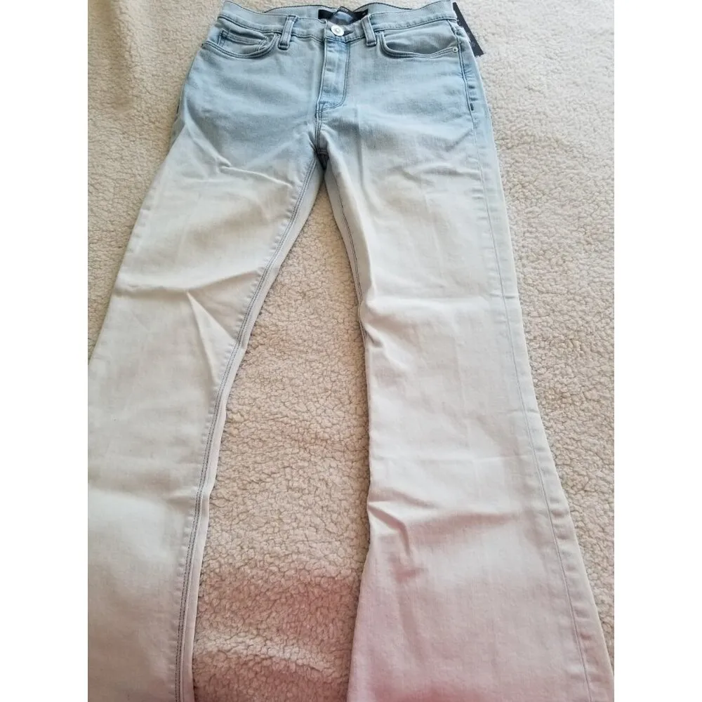 Hudson Jeans Drew Mid-Rise Flare Leg Crop Bleach Dip Blue Jeans Womens Size 25 - Image 5