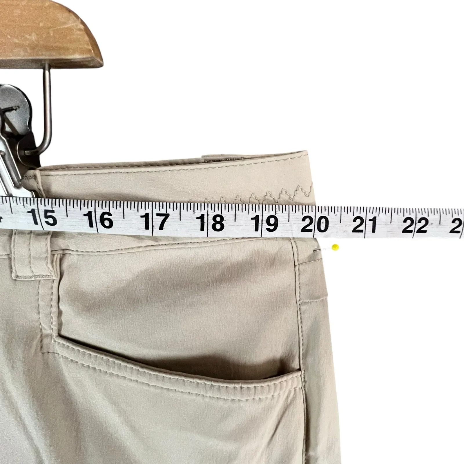 Eddie Bauer Travex Pants Womens 16 Beige Roll Up Stretch Nylon Hiking Gorpcore - Image 5