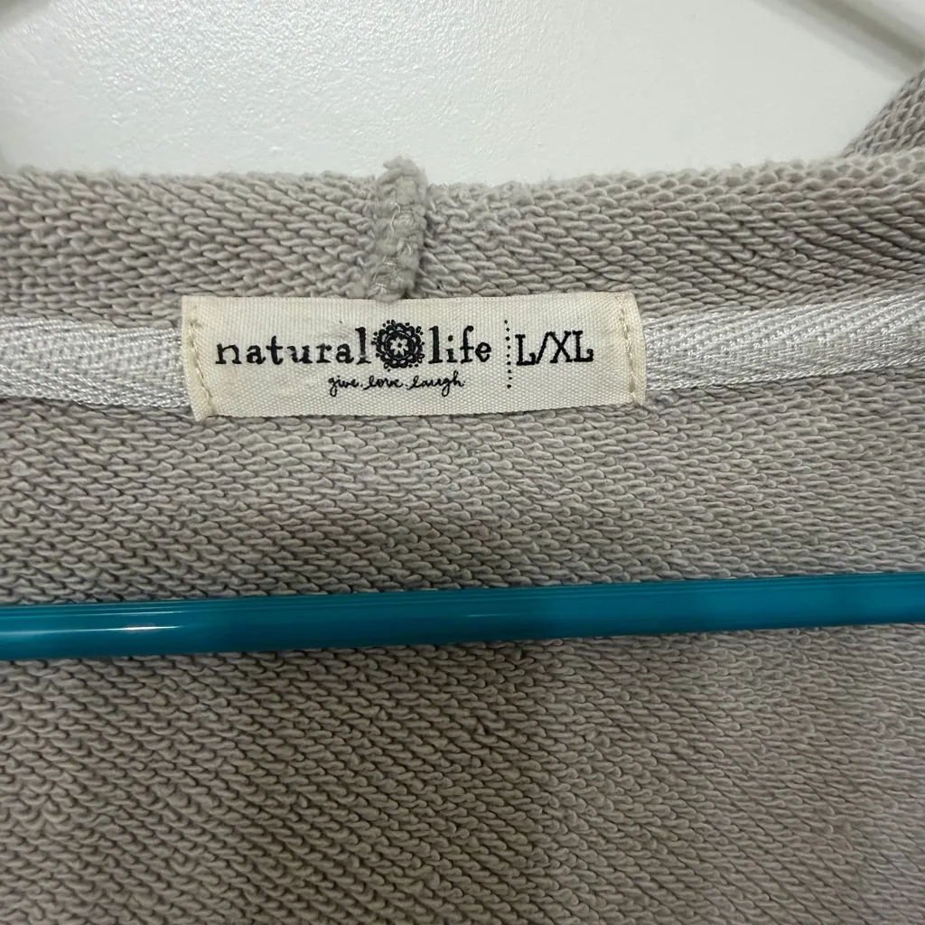 NATURAL LIFE Gray V-Neck Women's Sweater L/XL - Image 2