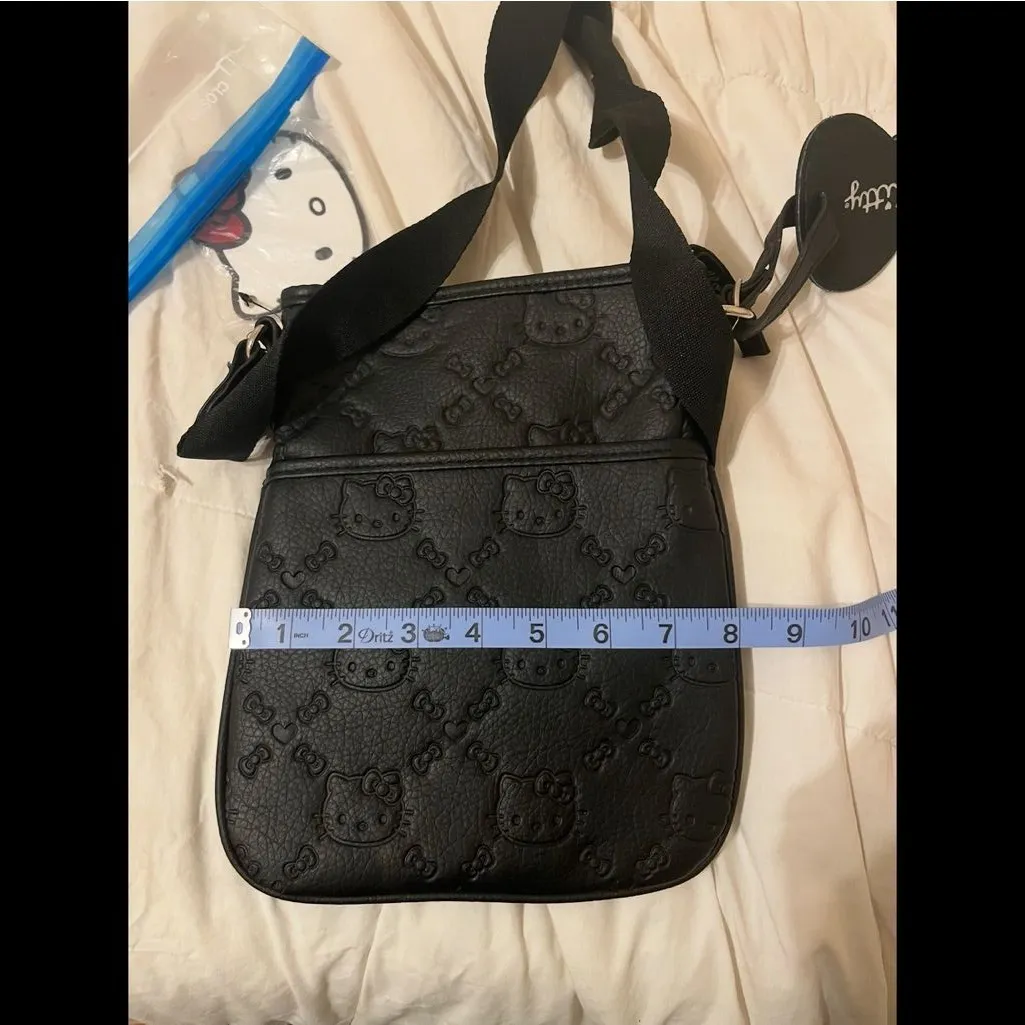 Hello Kitty Embossed kitty logo Black Crossbody Bag NWT loungefly vintage y2k - Image 9
