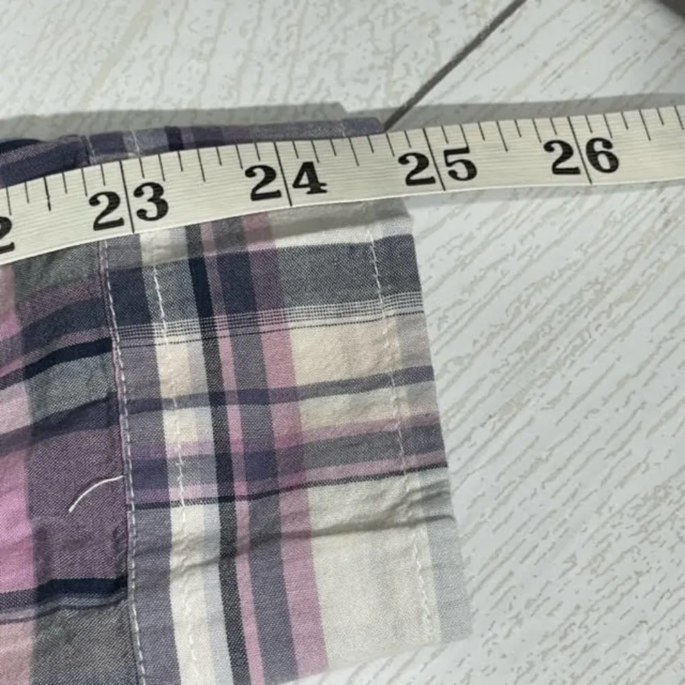 Merona Lavender Pink Plaid Button Down Collared Shirt Size Extra Large - Image 22