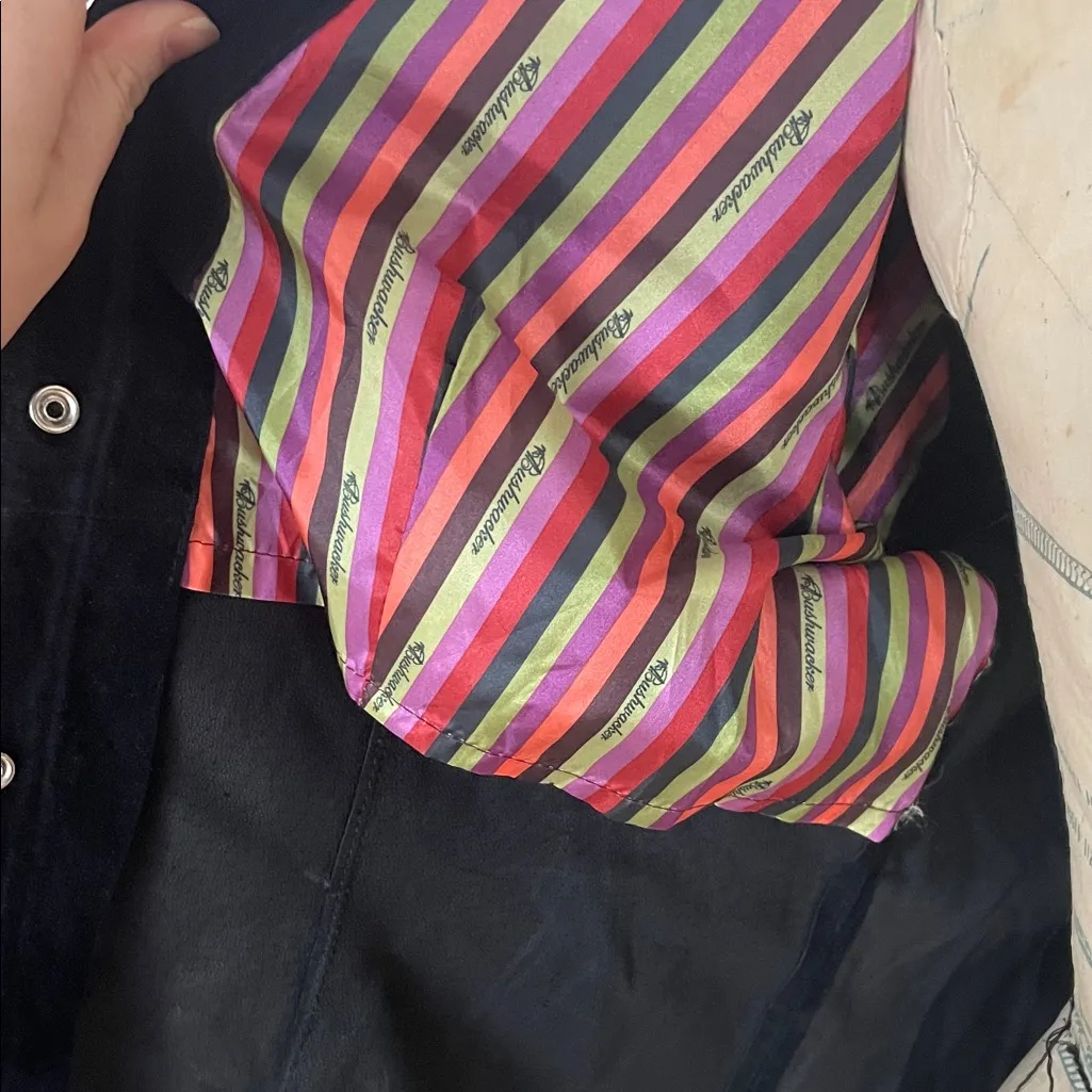 Bushwacker Embroidered Black Suede Jacket Size Large NWT - Image 6