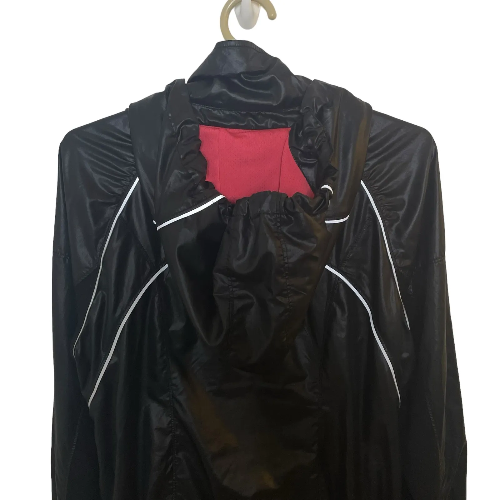 Zella Spring Showers Peplum Hooded Performance Jacket Reflective Size Small - Image 6