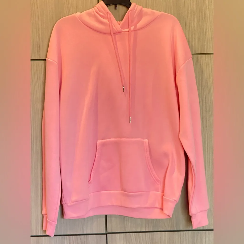 XL Hoodie Hooded Sweatshirt Bubblegum Pink Faith Over Fear GUC Shein - Image 6