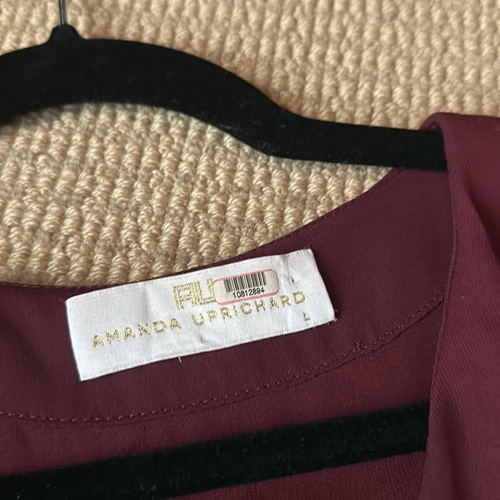 Amanda Uprichard mini dress ruffle front layered purple plum L large - Image 4