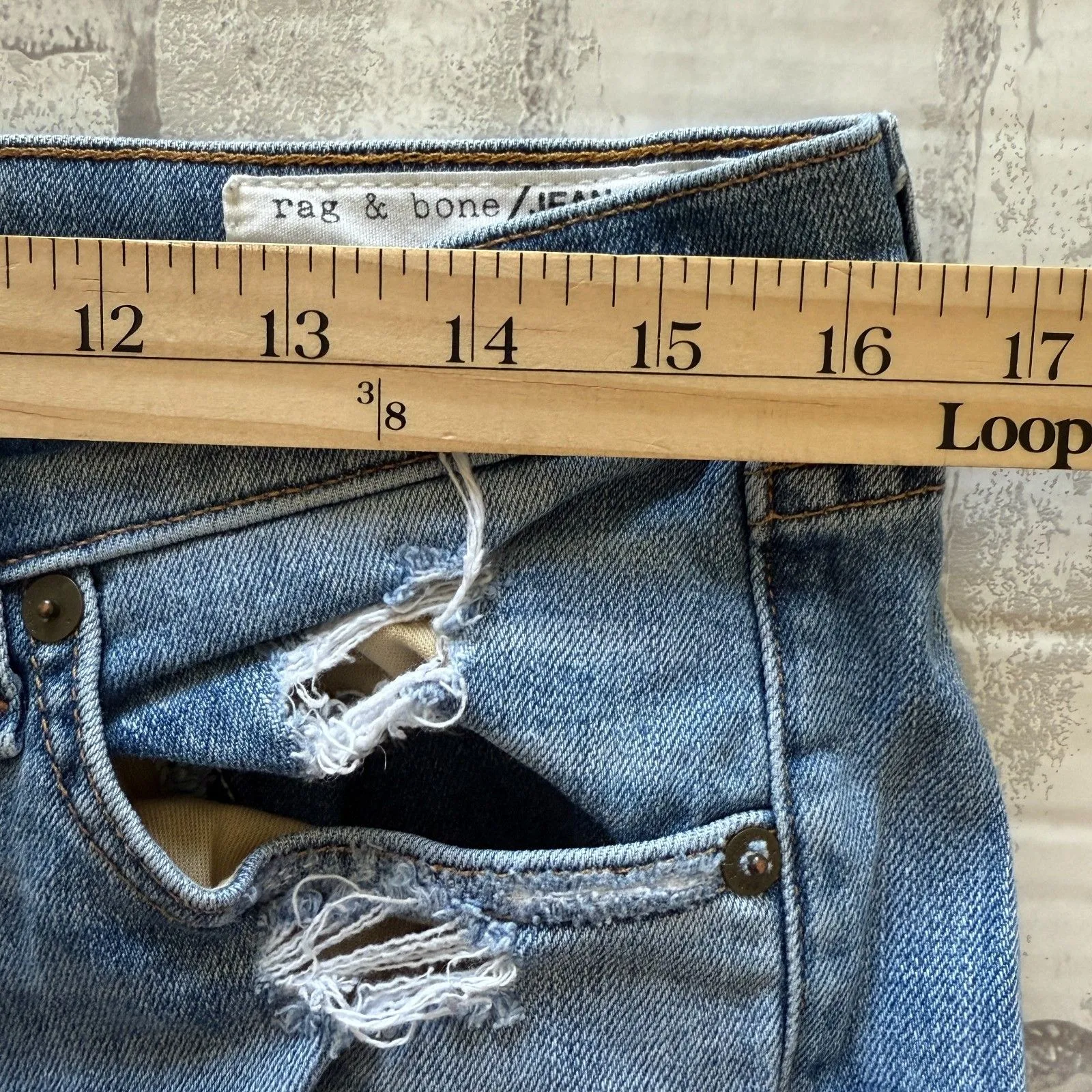 Rag & Bone Dre Distressed Atwater Ankle Low Rise Jeans Sz 28 - Image 4