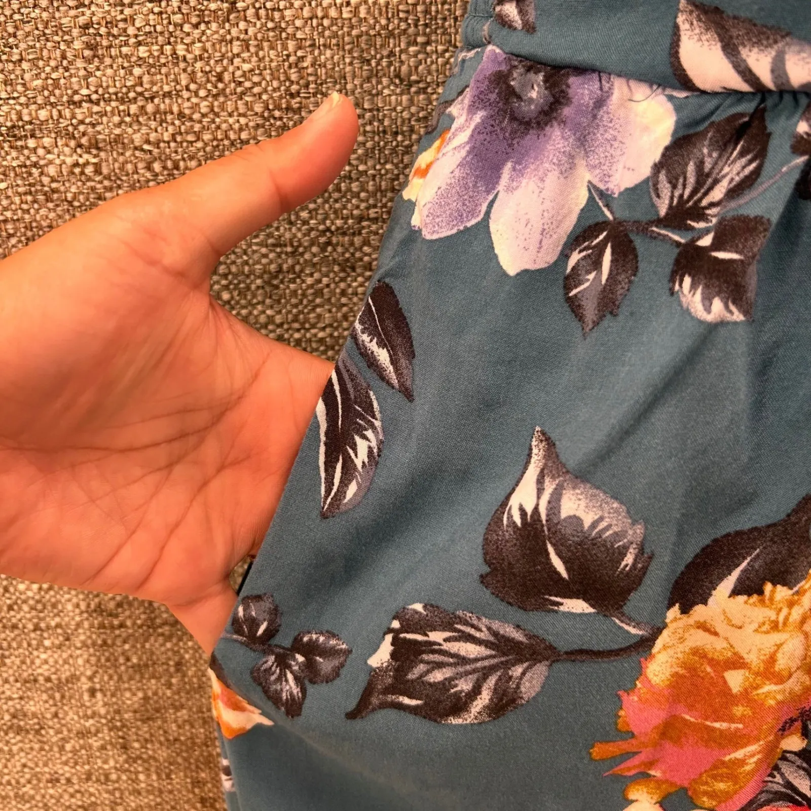 Band of Gypsies Floral‎ Jumpsuit Green Blue XL - Image 4