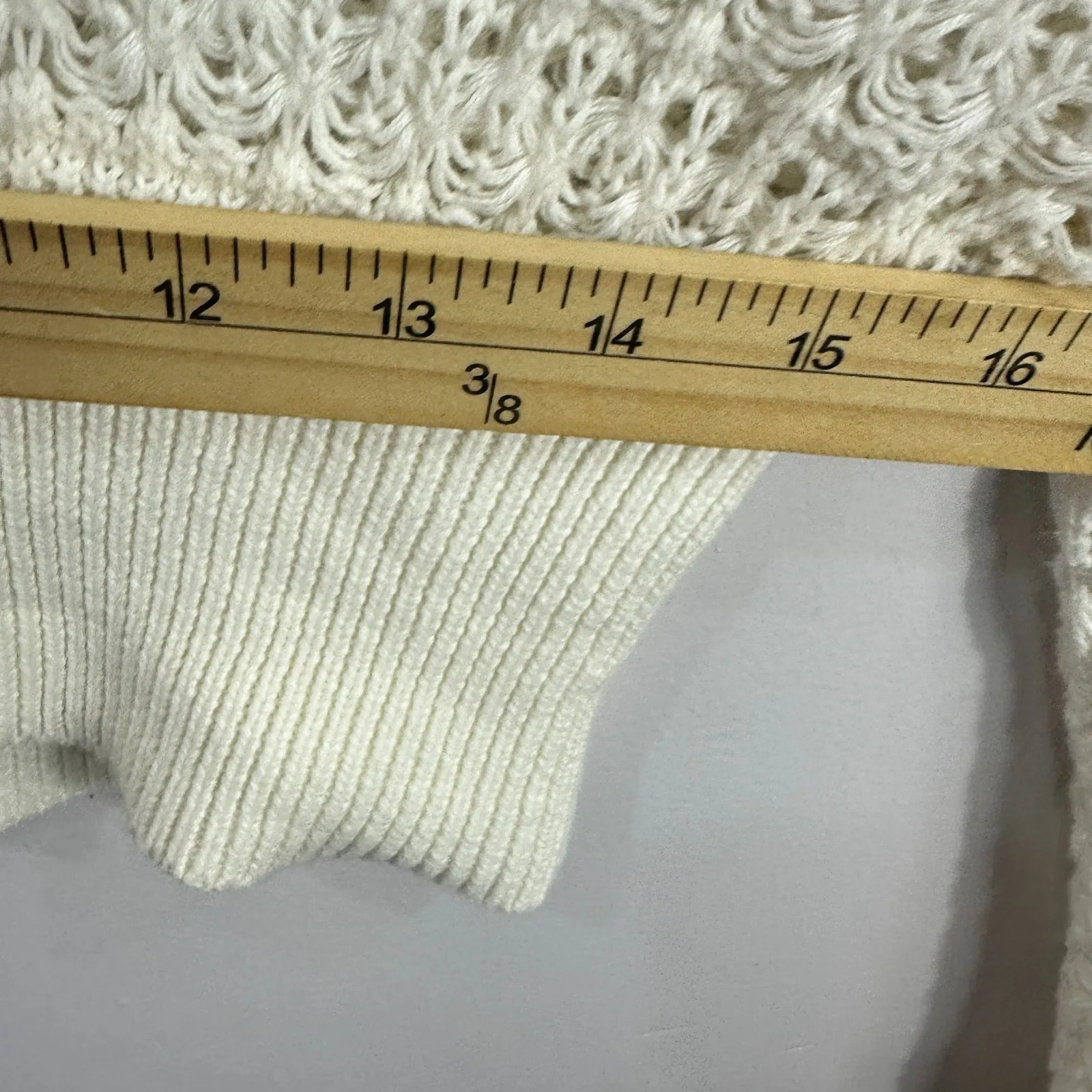 Altard State Sweater Womens M White Crochet Knit Boho Cottagecore Costal Cowgirl - Image 5